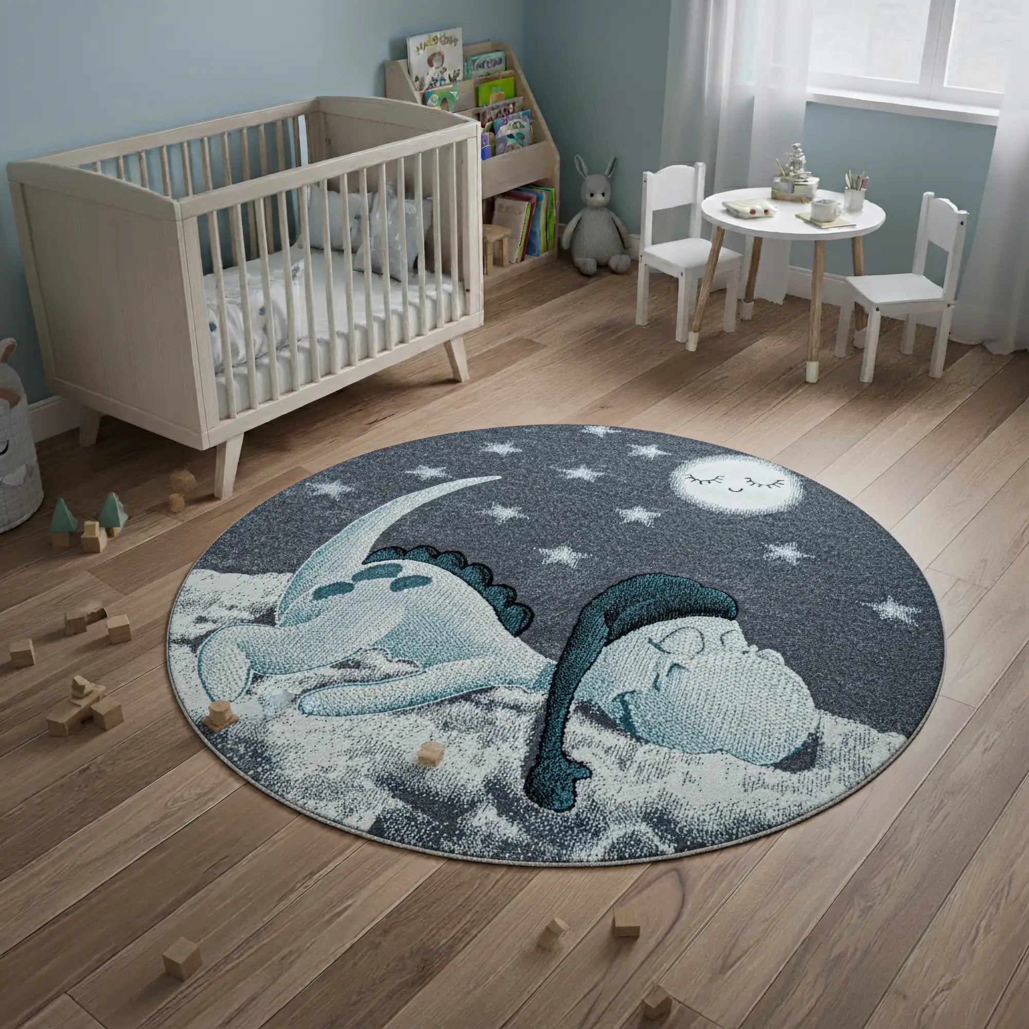 Good Night Dinosaur Rug | Blue