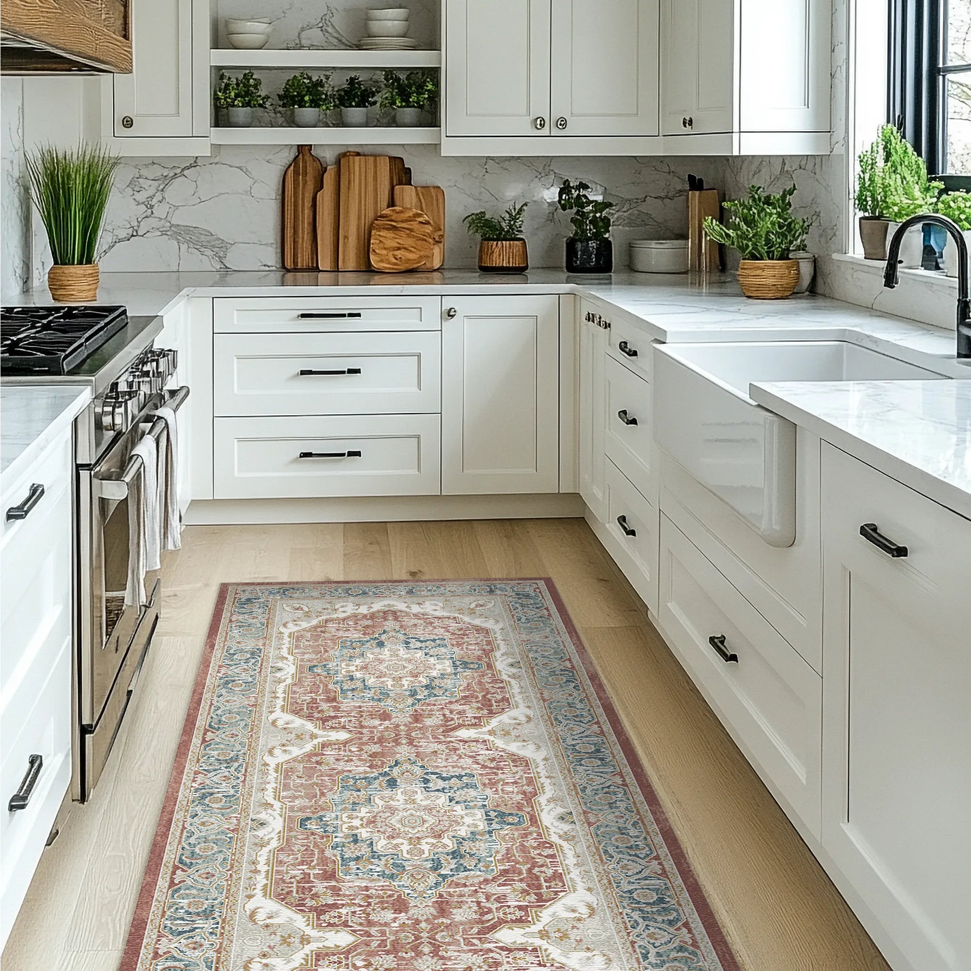 Tappeto Regency Medaglione Ornato Terracotta