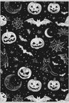 Black Cat Pumpkin Halloween Rug Black