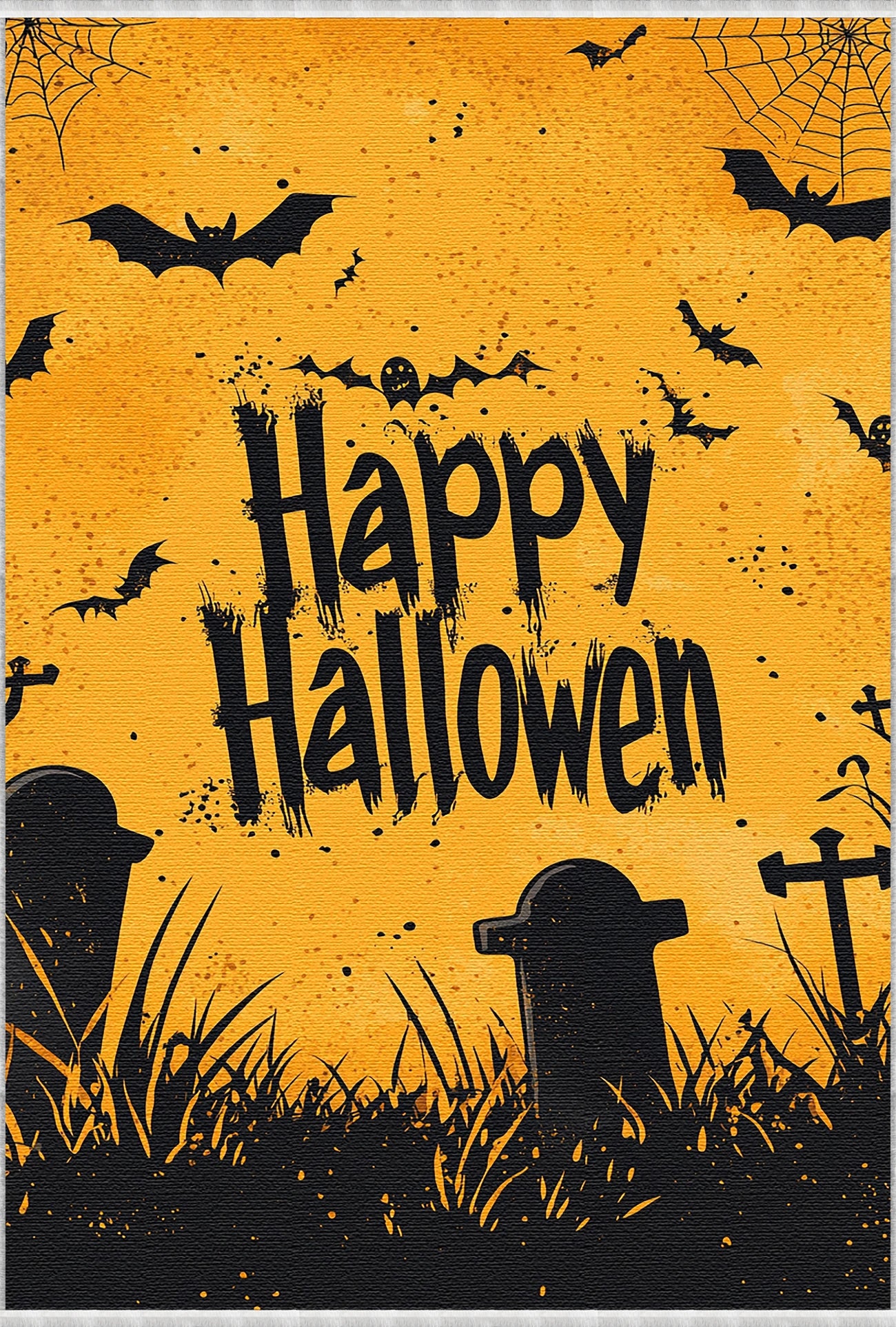 Graveyard Bat Halloween Rug