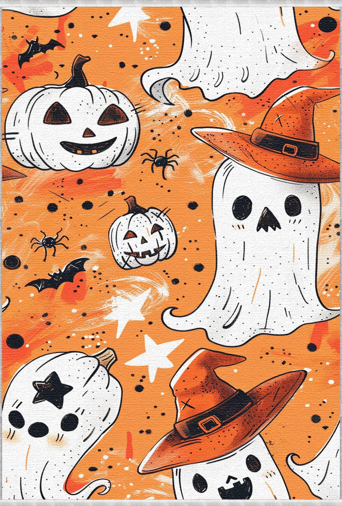 Gothic Horror Pumpkin Skull Rug