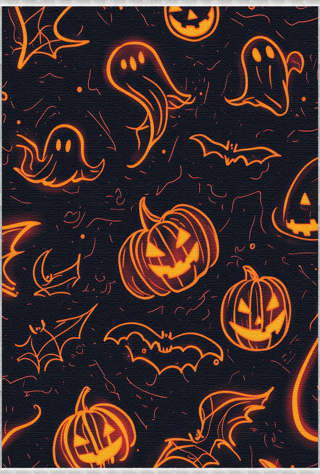 Neon Glow Spooky Halloween Carpet