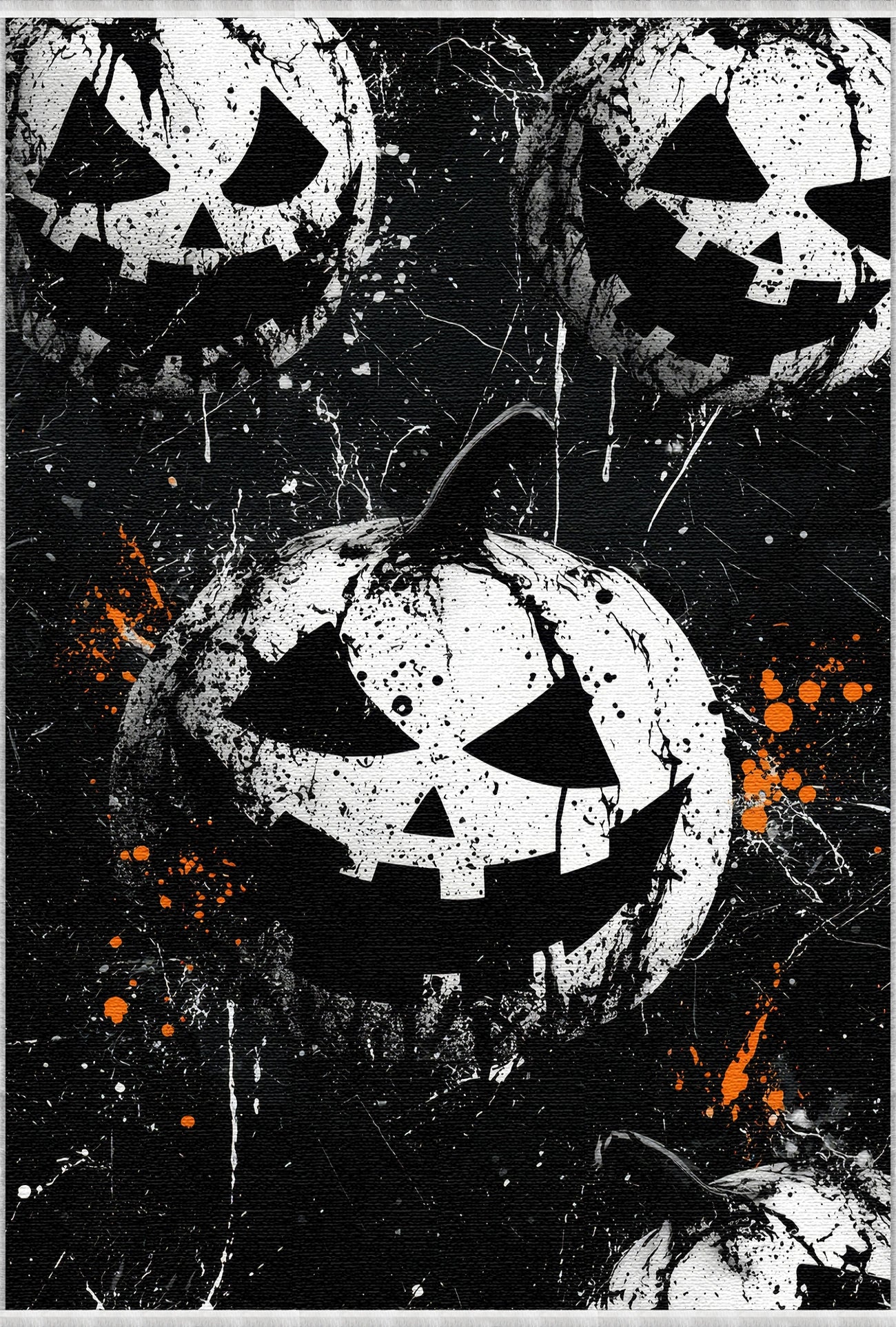 Splatter Pumpkin Halloween Rug