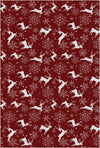 Red Snowy Deer Rug Red