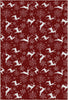 Red Snowy Deer Rug 