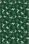 Green Snowy Deer Rug Green