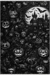 Haunted Mansion Pumpkin Black Rug Black