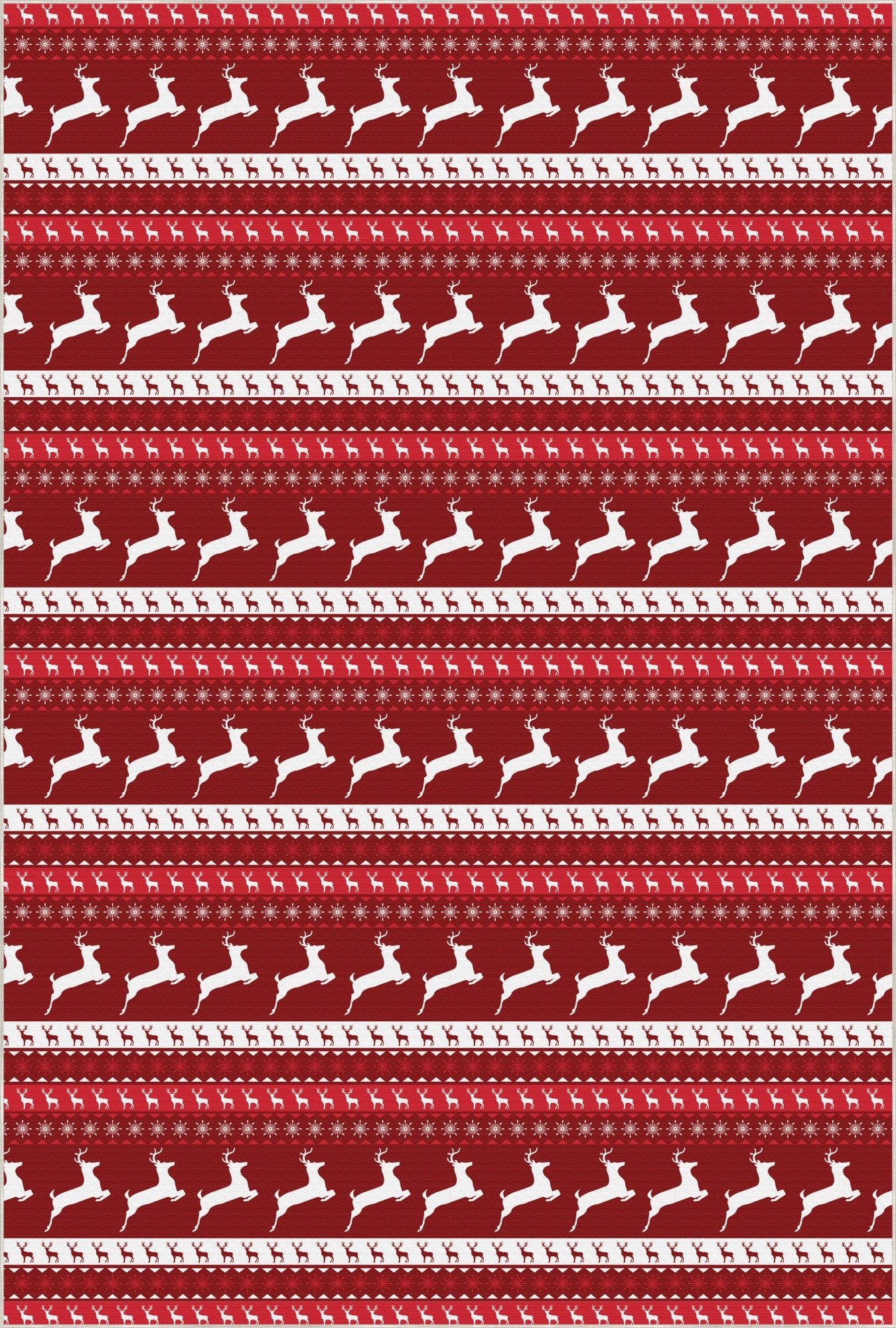 Washable Christmas Reindeer Pattern Rug