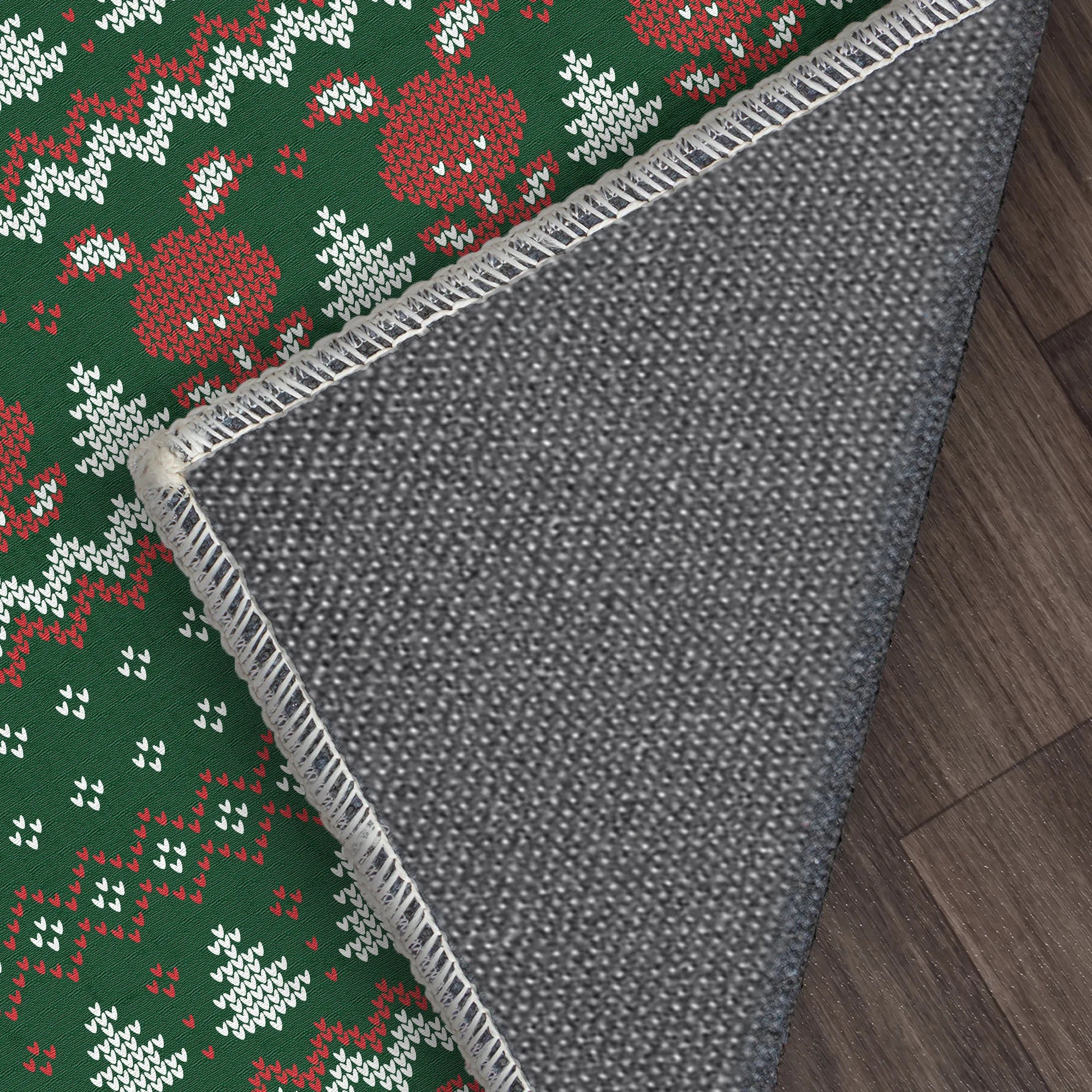 Reindeer Pine Tree Christmas Rug