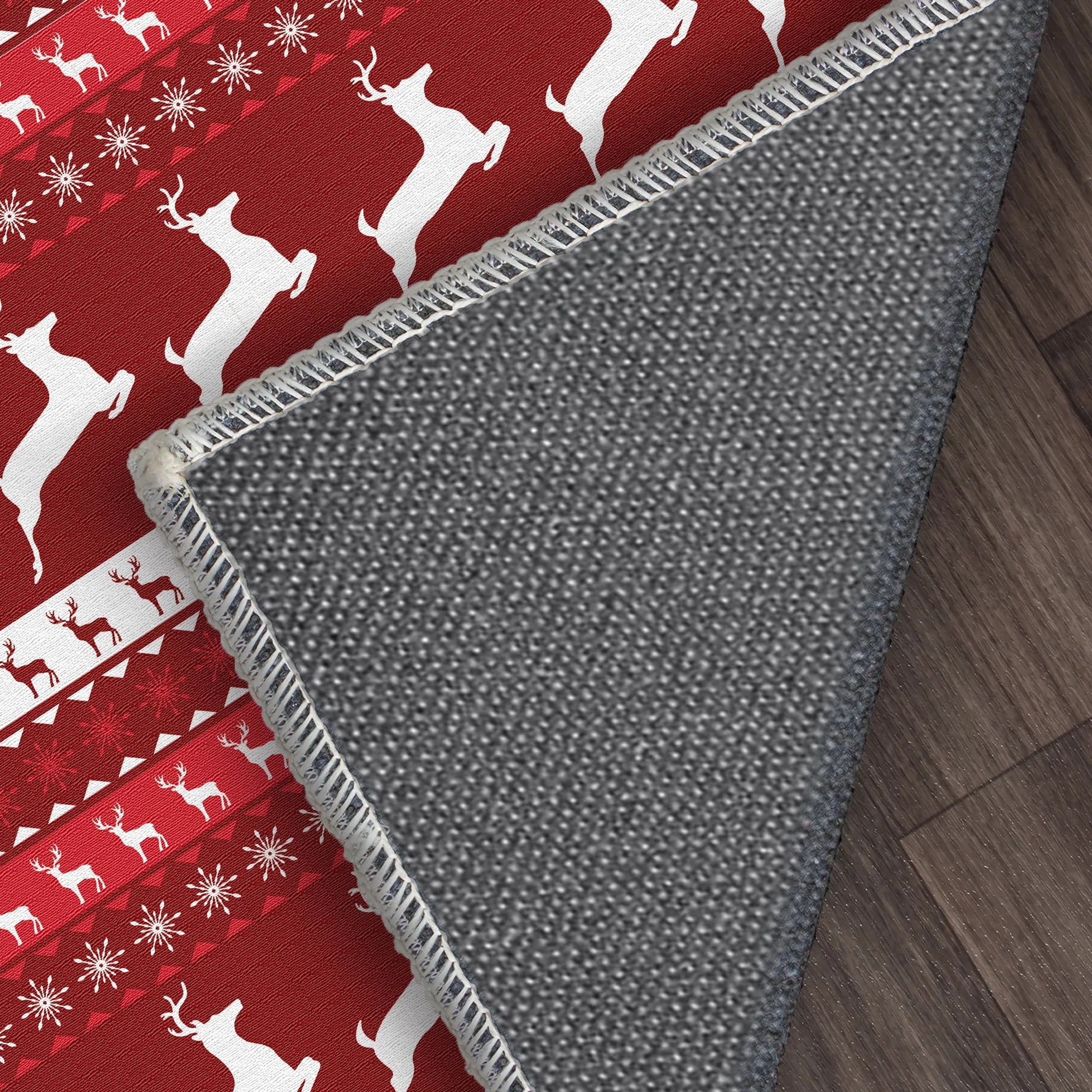 Washable Christmas Reindeer Pattern Rug