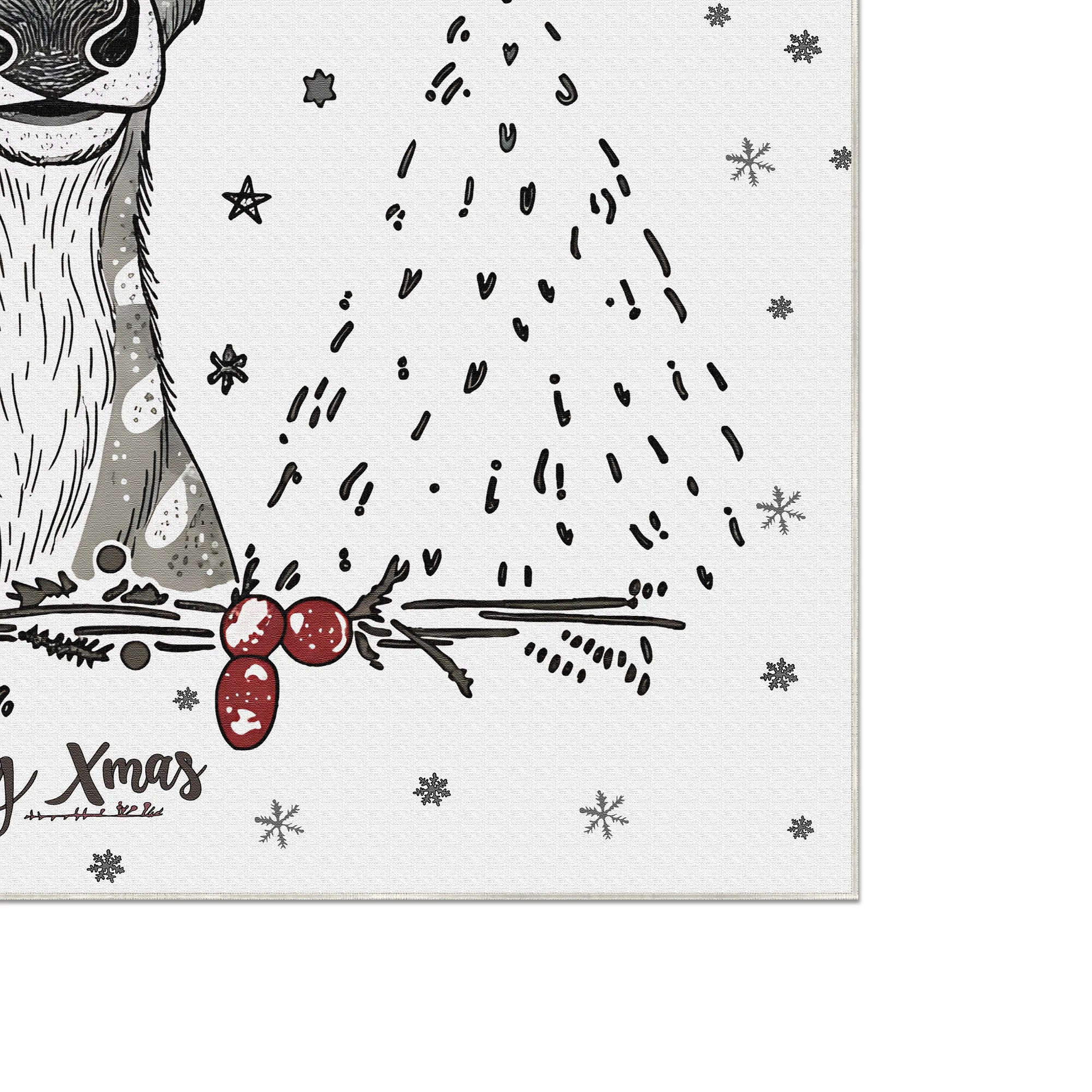 Merry Xmas Reindeer Rug