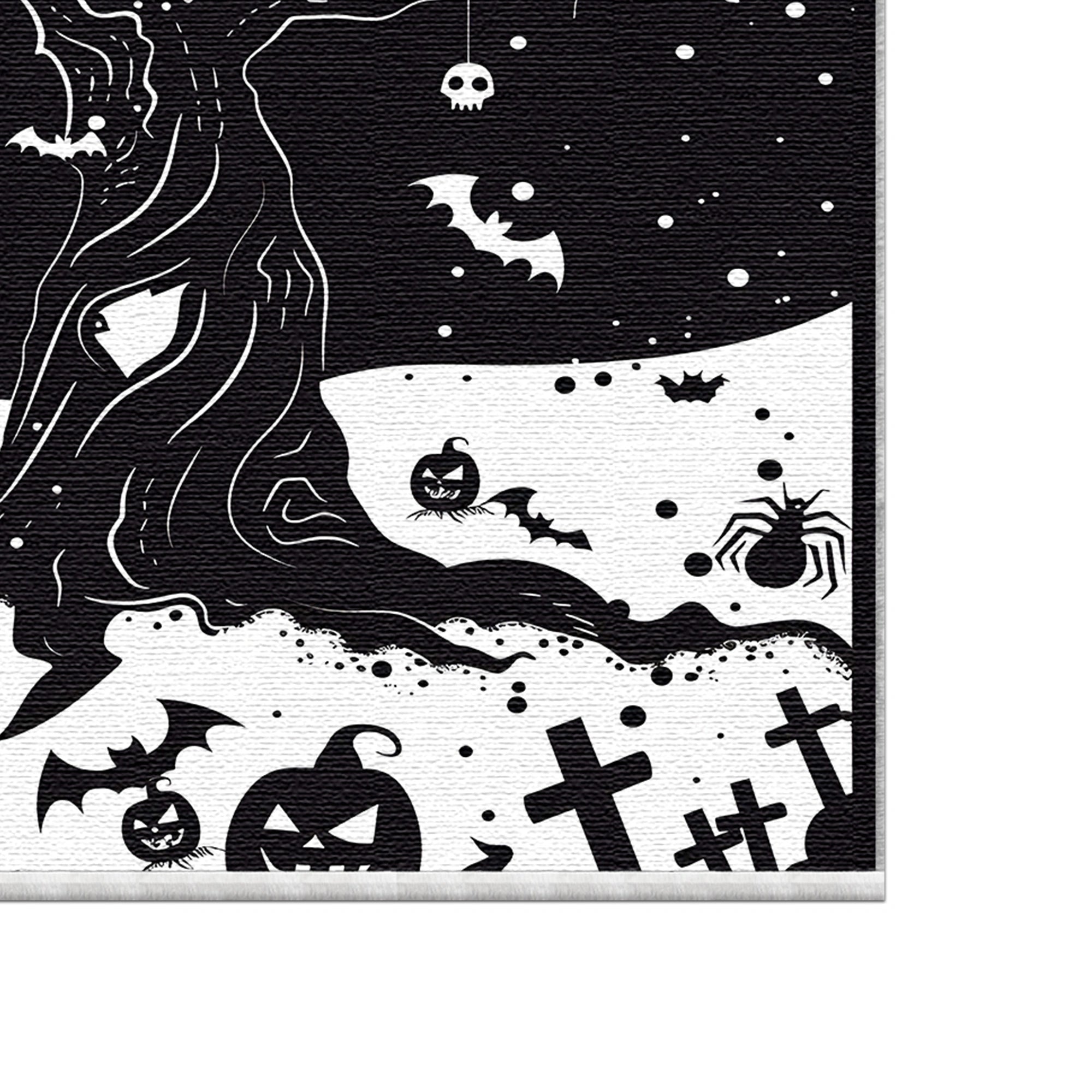 Gothic Black Tree Halloween Rug