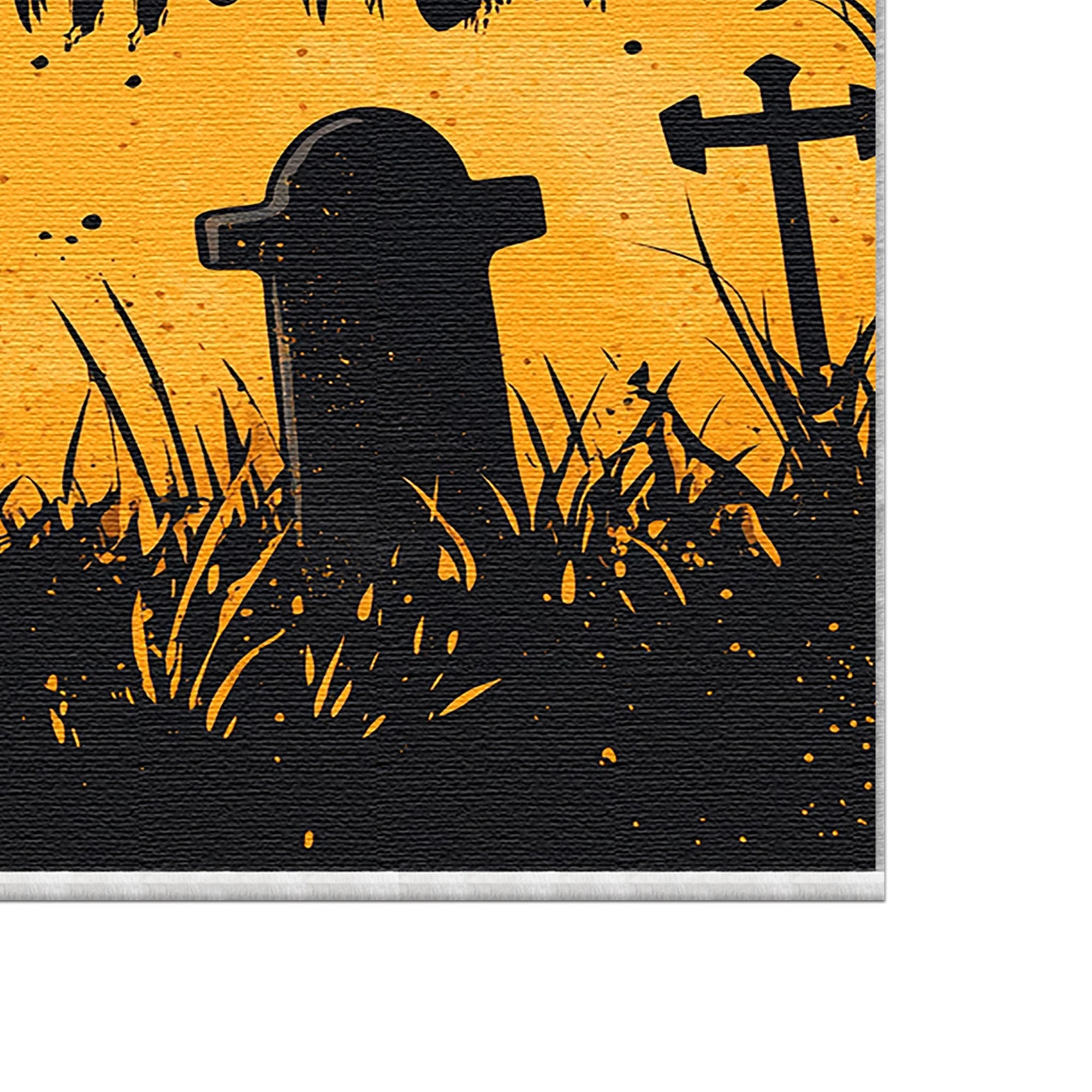 Graveyard Bat Halloween Rug