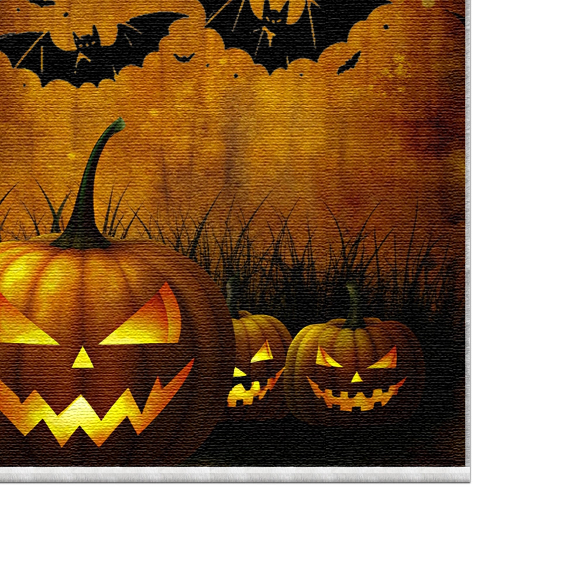 Bats And Pumpkins Halloween Rug