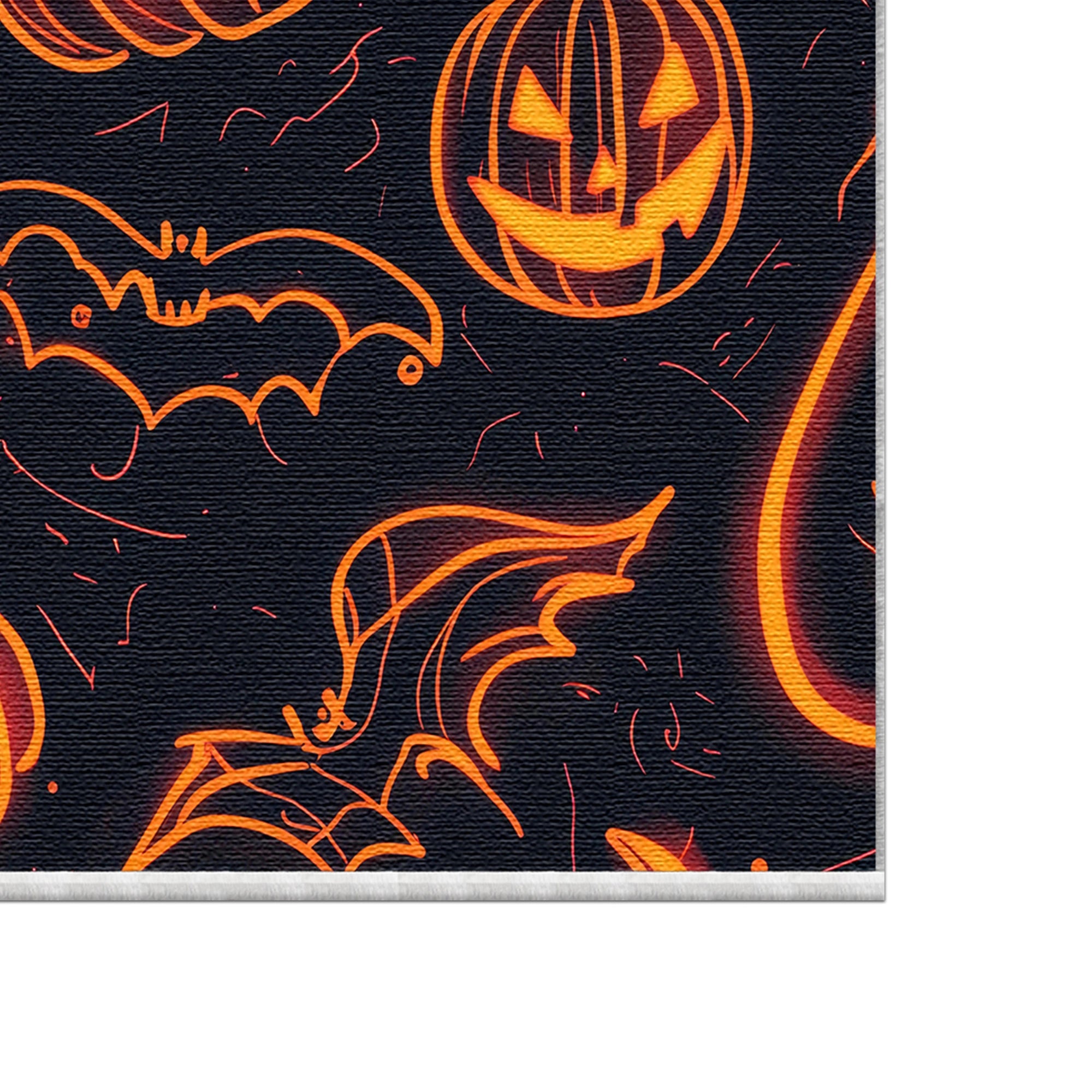 Neon Glow Spooky Halloween Carpet