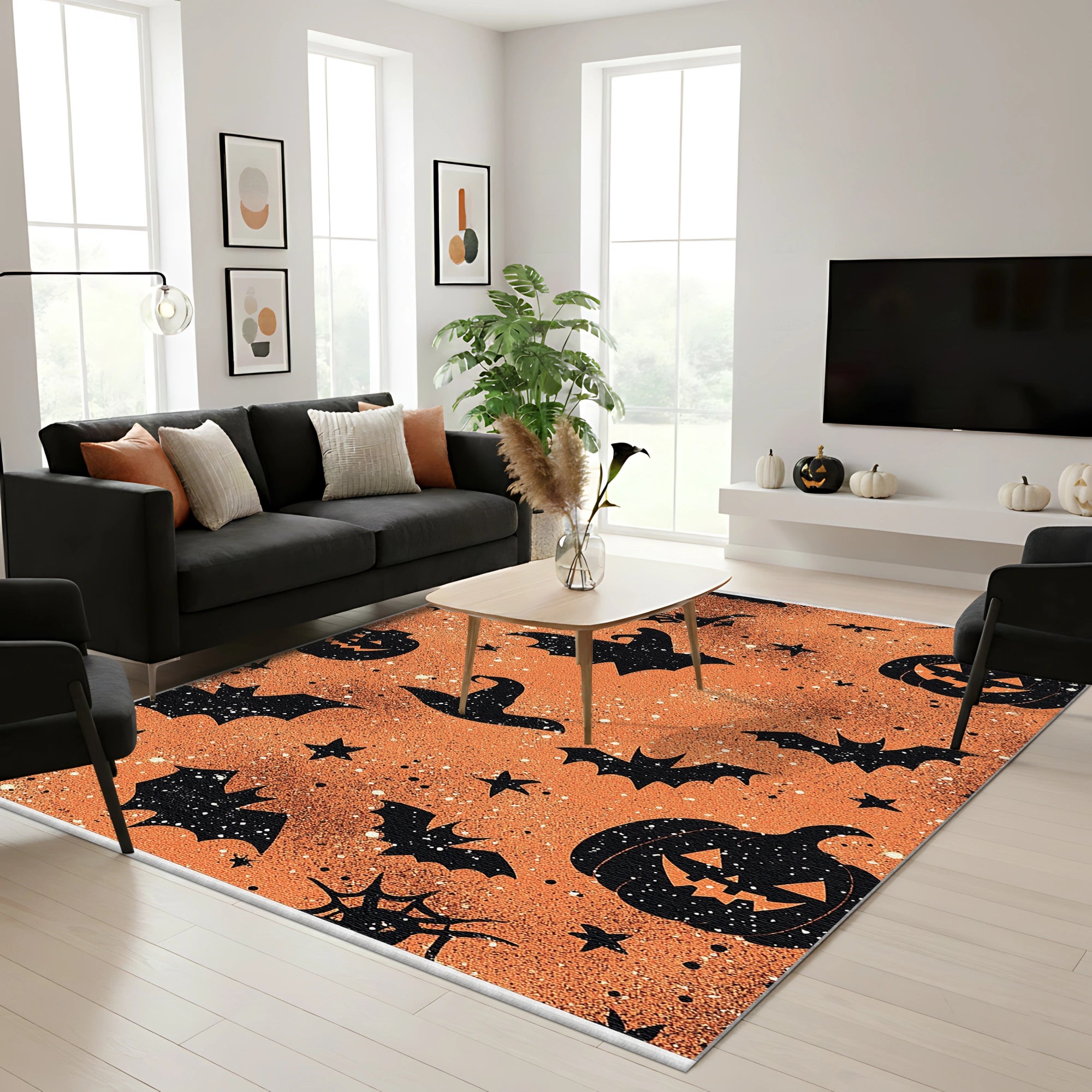 Spooky Witch Hat Pattern Rug