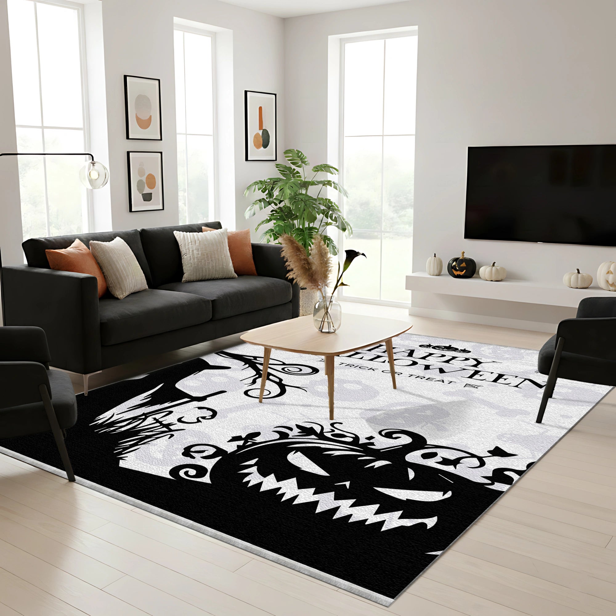 Witch Pumpkin Halloween Rug