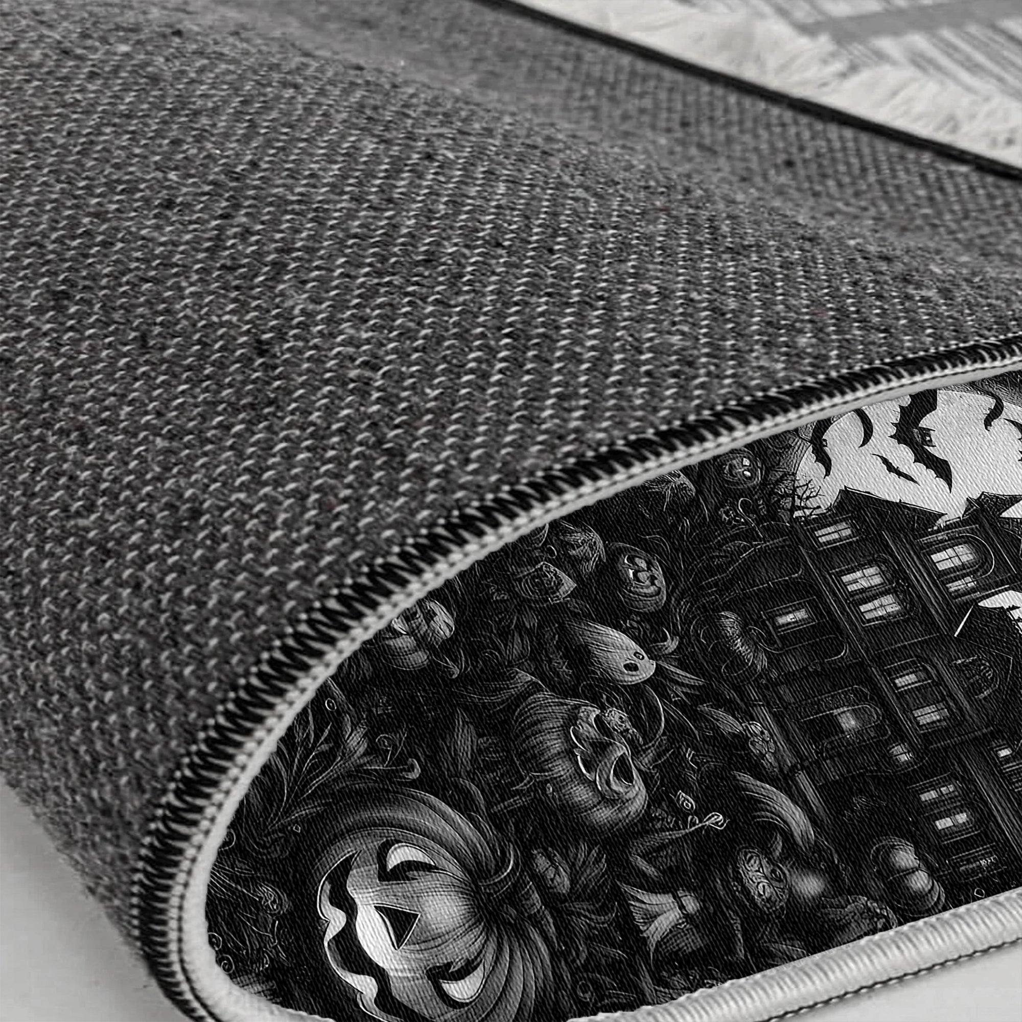 Haunted Mansion Pumpkin Black Rug
