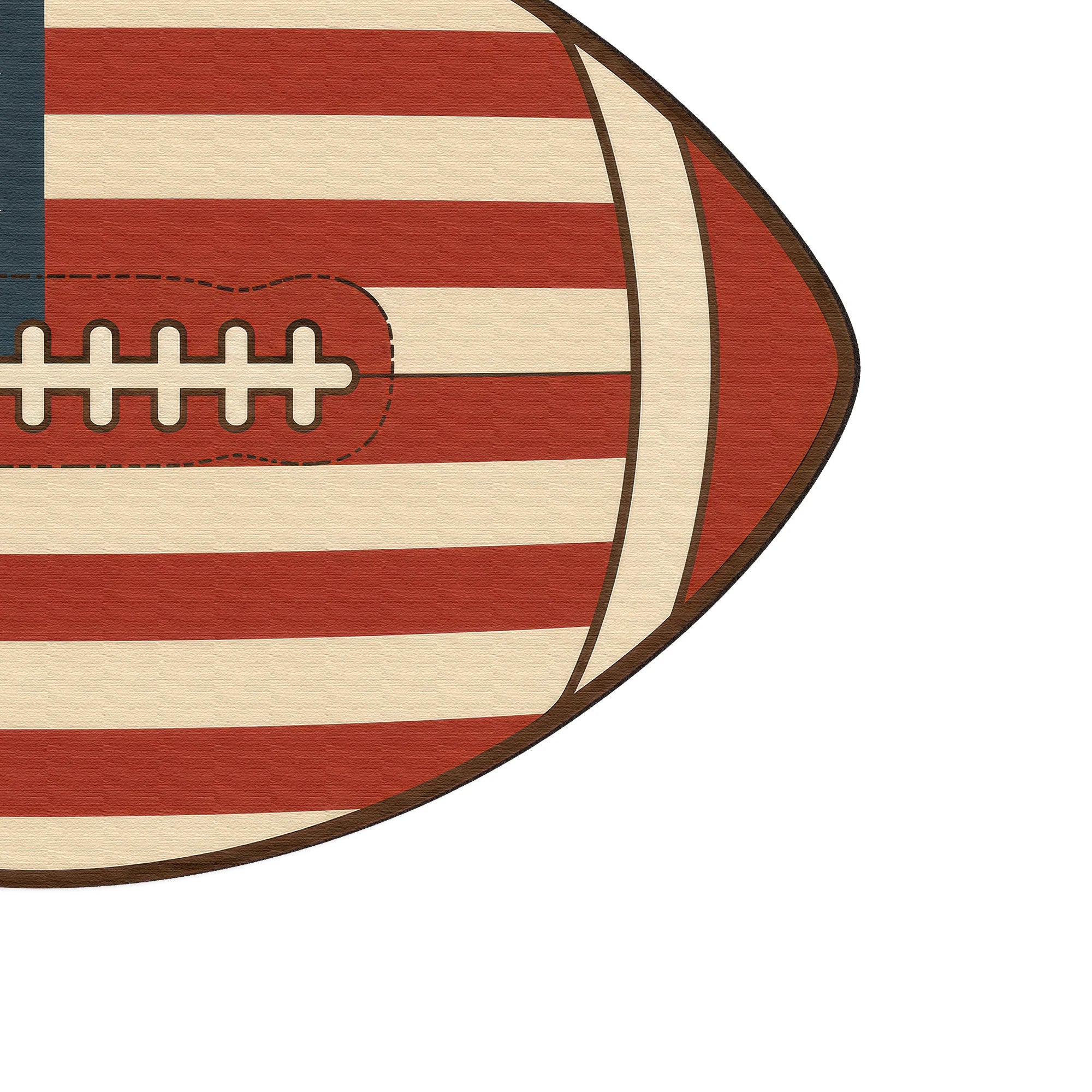 Tappeto a forma di bambini con bandiera americana di football USA