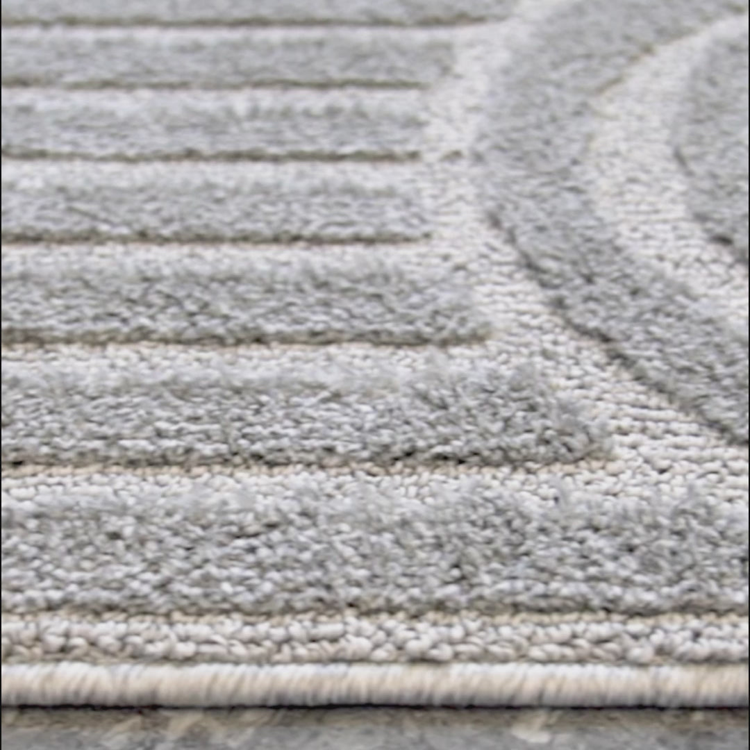 Graphite Halo Curve Rug