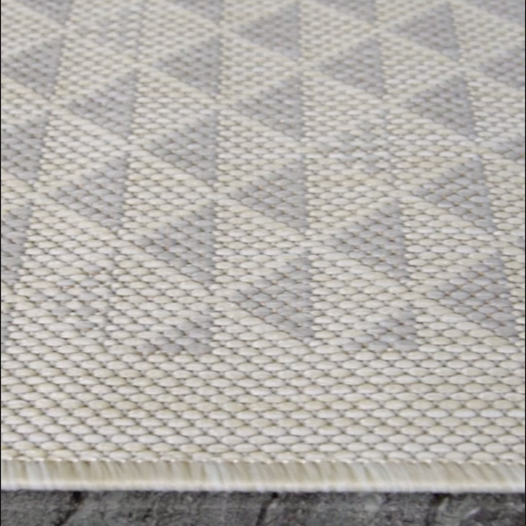 Triangle Pattern Sisal Rug Gray