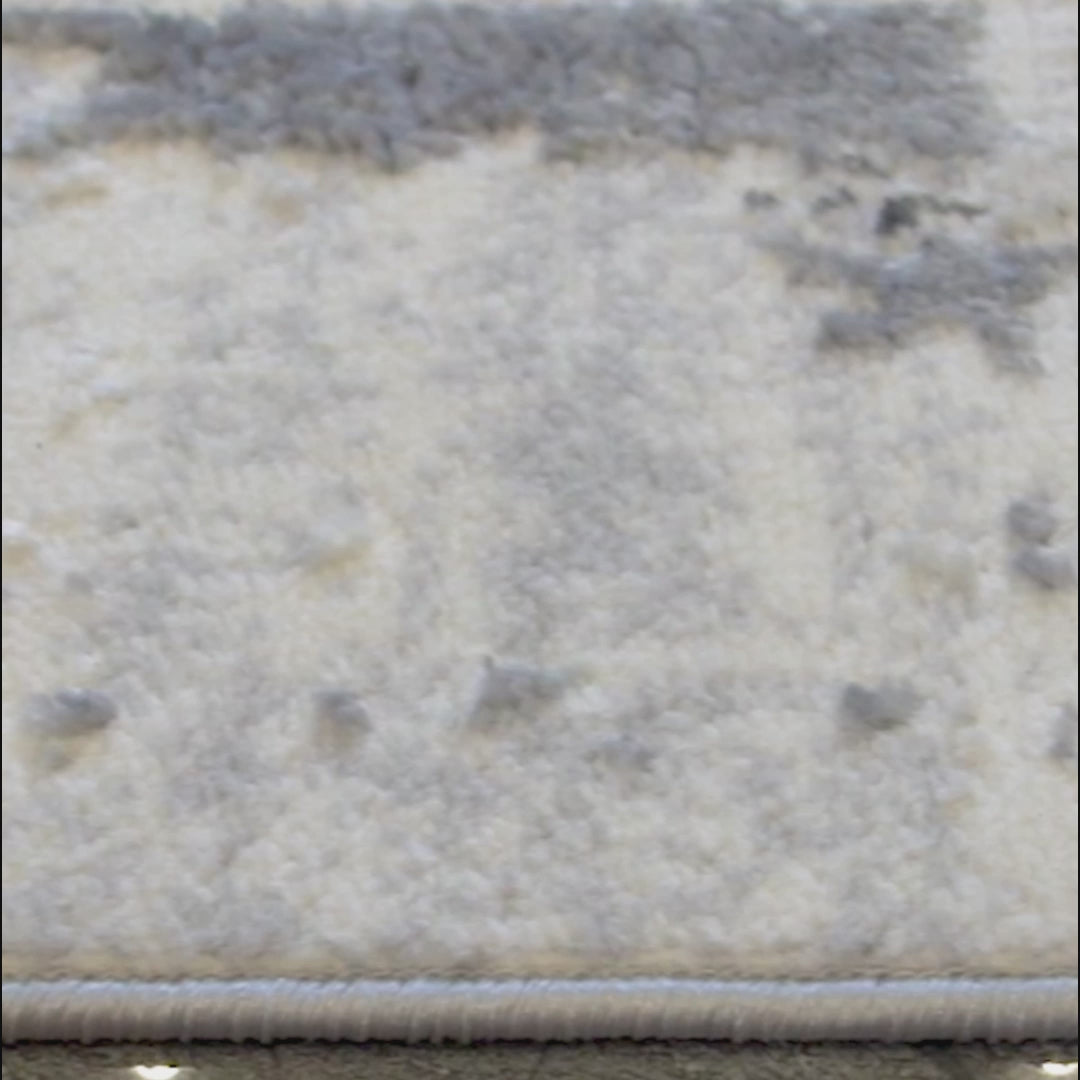 Steel Mist Grey Abstract Rug