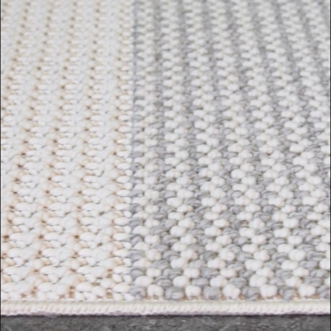 Taupe Modern Block Rug